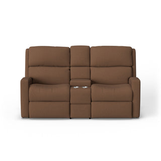 Catalina Leather Power Reclining Loveseat with Console & Power Headrests