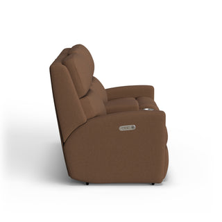 Catalina Leather Power Reclining Loveseat with Console & Power Headrests