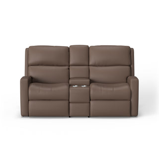 Catalina Leather Power Reclining Loveseat with Console