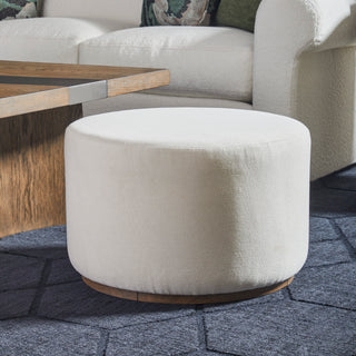 Lyra Fabric Pouf Ottoman 22" W