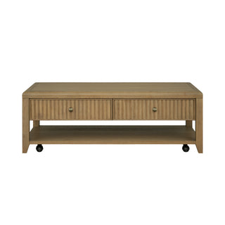 Reed Rectangular Coffee Table with Casters