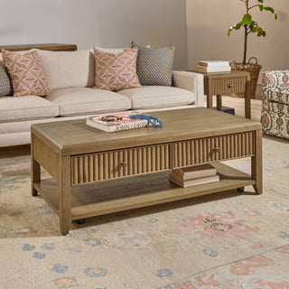 Reed Rectangular Coffee Table with Casters