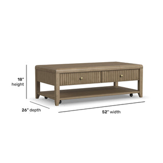 Reed Rectangular Coffee Table with Casters