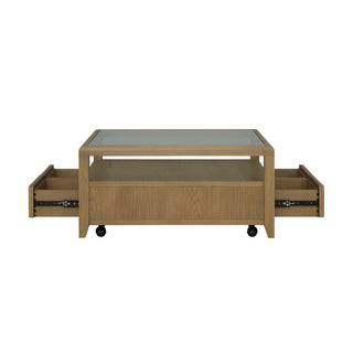 Reed Square Coffee Table with Casters