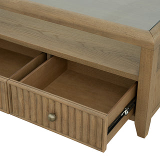 Reed Square Coffee Table with Casters