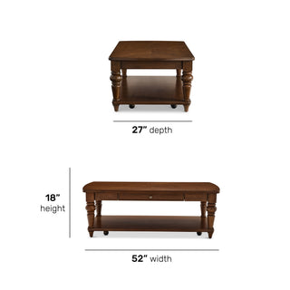 Bellevue Rectangular Coffee Table with Casters