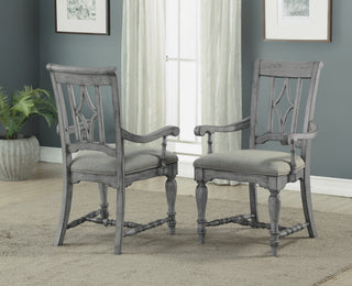 Plymouth Pair of Upholstered Arm Dining Chairs