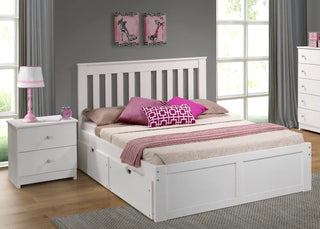 Innovations York Platform Bed in White with under bed chests